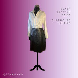 Classiques Entier Black Leather Skirt